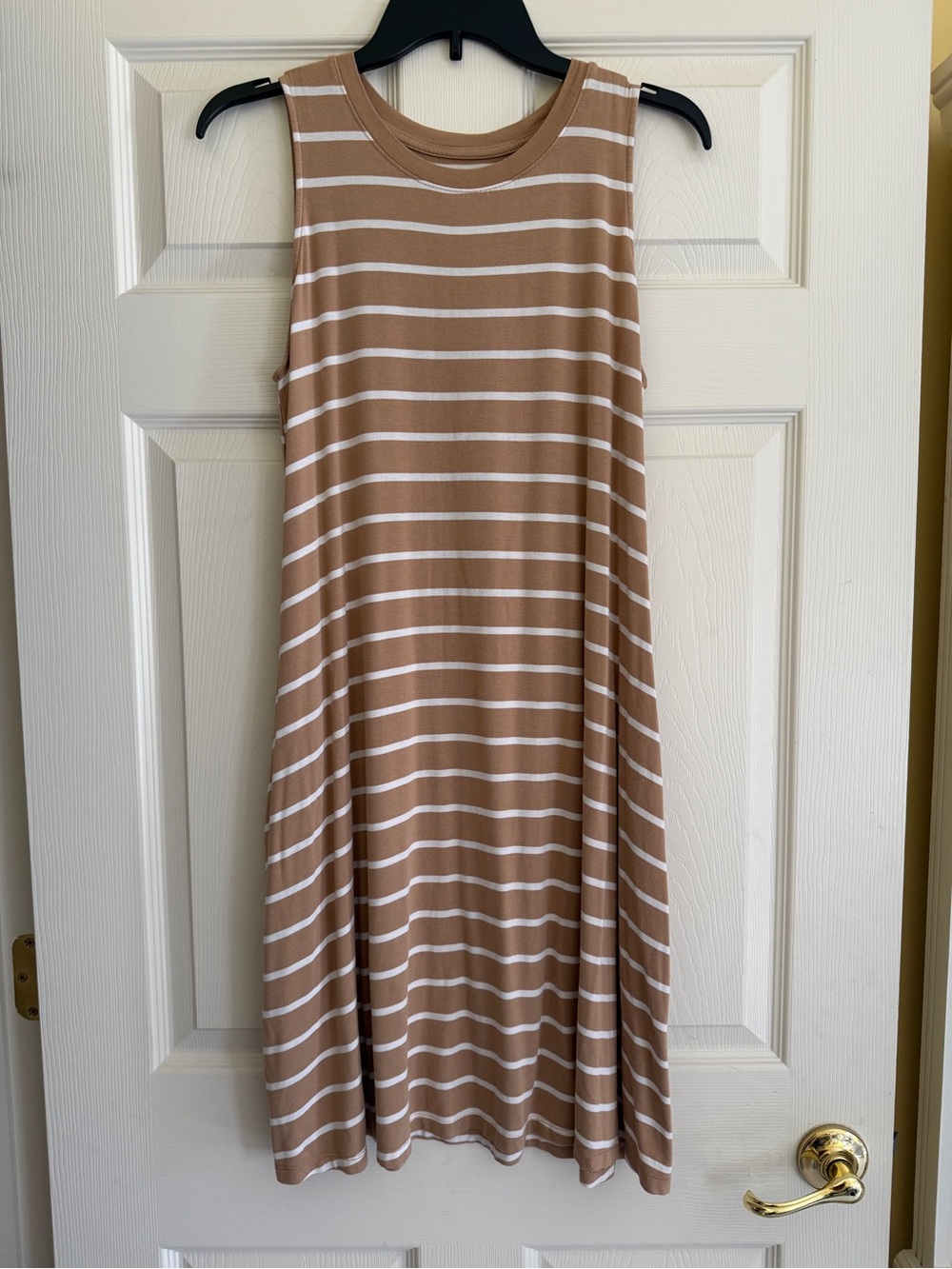 Time and Tru Tan and White Striped Tank Top dress